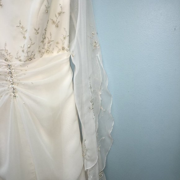 New Vintage Wedding Dress, Poet LONG SLEEVE Bell Aline Reg $3499 Size10 Rustic - Picture 11 of 15